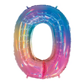 40 Inch Opal Holographic Oversized Foil Balloon Numbers 0-9